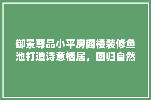 御景尊品小平房阁楼装修鱼池打造诗意栖居，回归自然之美