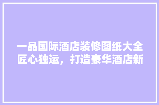 一品国际酒店装修图纸大全匠心独运，打造豪华酒店新标杆