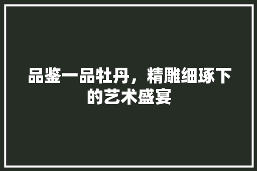 品鉴一品牡丹，精雕细琢下的艺术盛宴