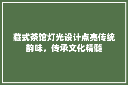 藏式茶馆灯光设计点亮传统韵味，传承文化精髓  第1张