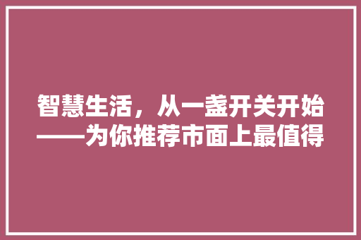 智慧生活，从一盏开关开始——为你推荐市面上最值得购买的房屋装修开关