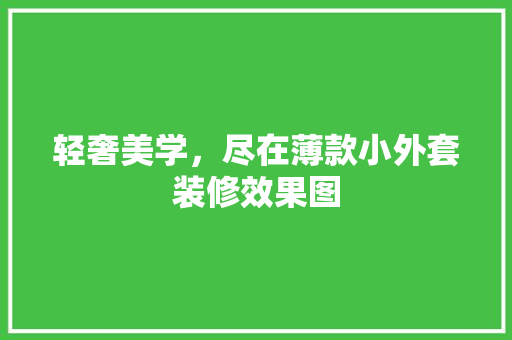 轻奢美学，尽在薄款小外套装修效果图