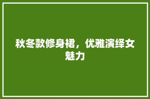 秋冬款修身裙，优雅演绎女魅力