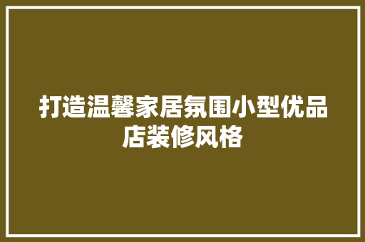 打造温馨家居氛围小型优品店装修风格