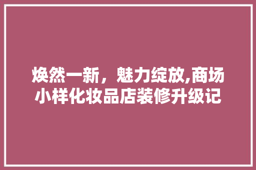 焕然一新，魅力绽放,商场小样化妆品店装修升级记
