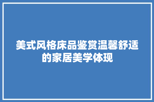 美式风格床品鉴赏温馨舒适的家居美学体现