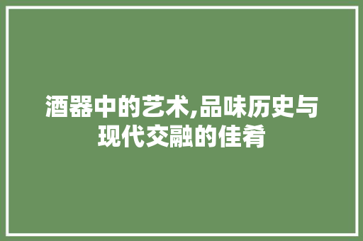 酒器中的艺术,品味历史与现代交融的佳肴