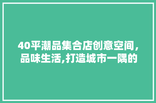40平潮品集合店创意空间，品味生活,打造城市一隅的潮流港湾
