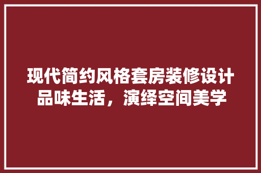 现代简约风格套房装修设计品味生活，演绎空间美学  第1张