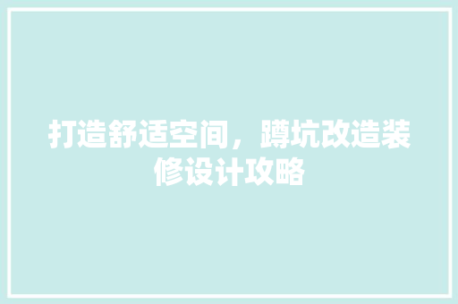 打造舒适空间，蹲坑改造装修设计攻略  第1张