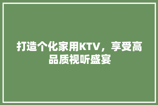 打造个化家用KTV，享受高品质视听盛宴