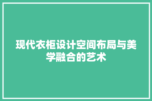 现代衣柜设计空间布局与美学融合的艺术  第1张