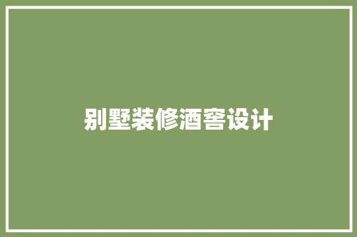 别墅装修酒窖设计