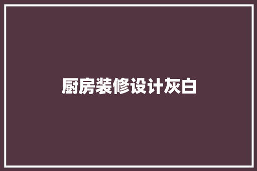 厨房装修设计灰白