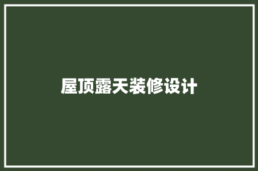 屋顶露天装修设计