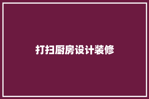 打扫厨房设计装修