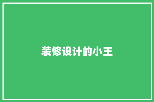 装修设计的小王