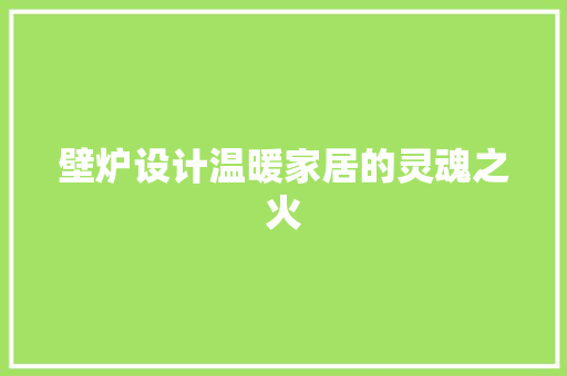 壁炉设计温暖家居的灵魂之火  第1张