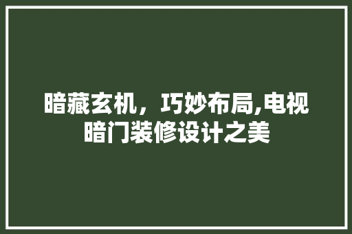暗藏玄机，巧妙布局,电视暗门装修设计之美