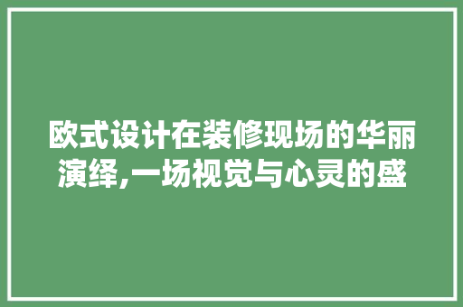 欧式设计在装修现场的华丽演绎,一场视觉与心灵的盛宴