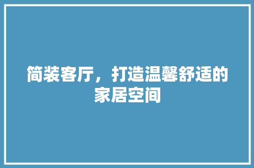 简装客厅，打造温馨舒适的家居空间