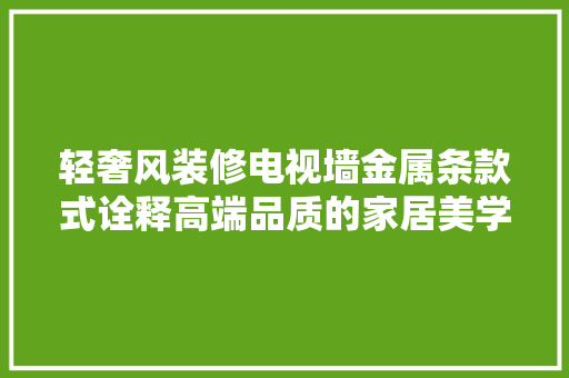 轻奢风装修电视墙金属条款式诠释高端品质的家居美学  第1张